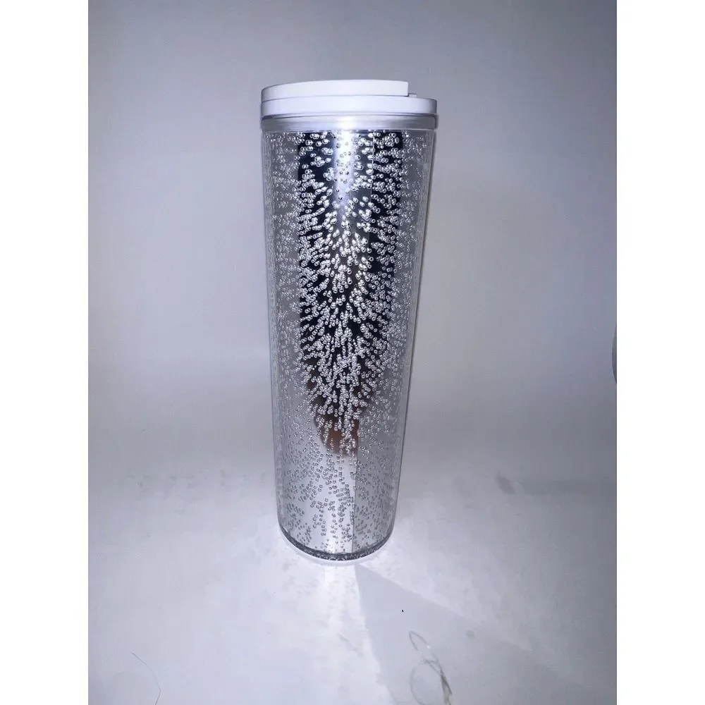 Starbucks Logo Bubbles Tumbler with‎ Lid Silver 16oz